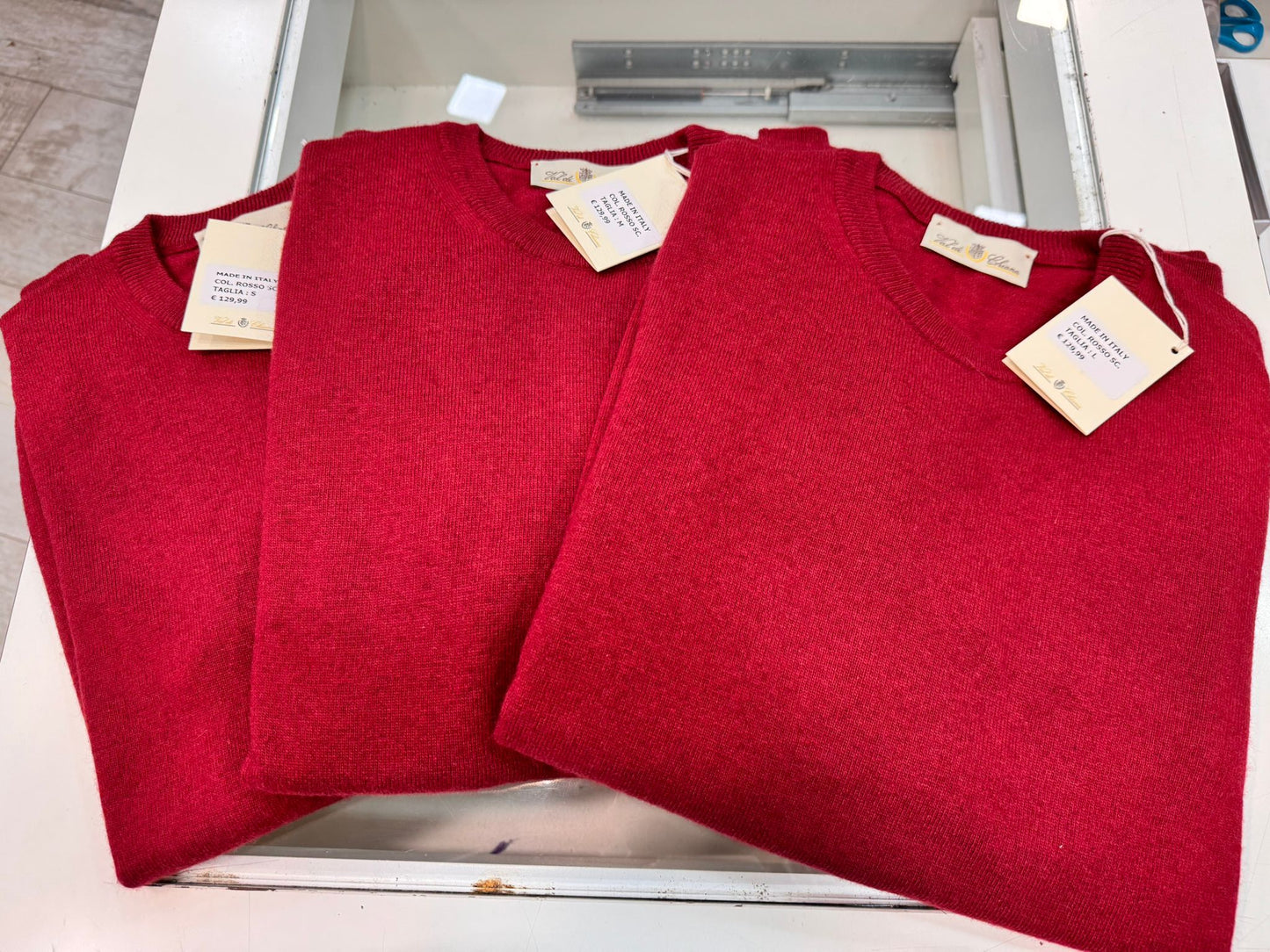 Girocollo uomo colore rosso - Brand Val di Chiana