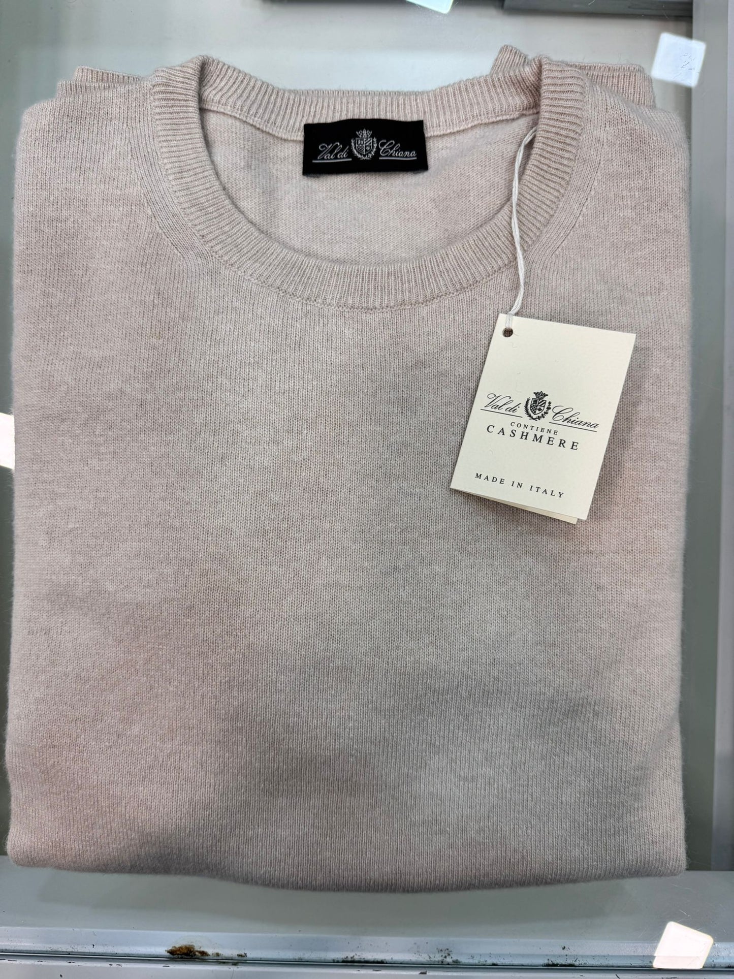 Girocollo uomo beige Brand Val di Chiana