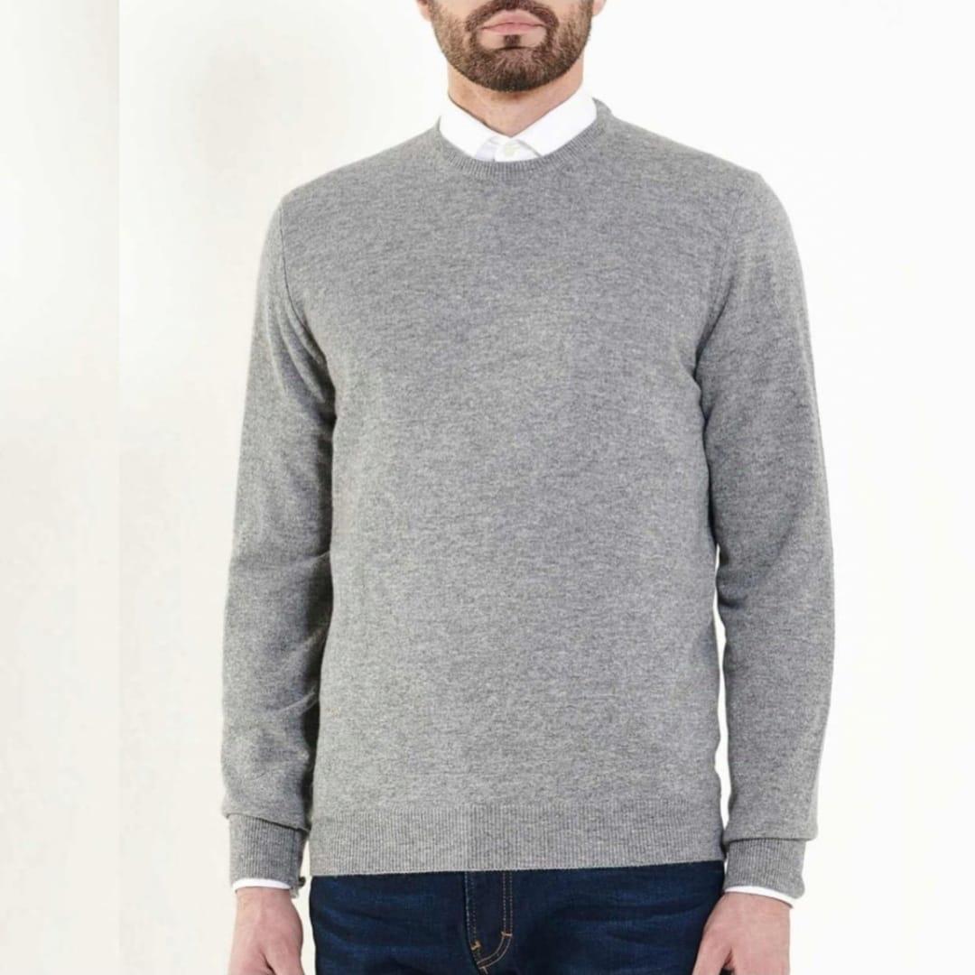 Maglione girocollo uomo colore grigio - Val di Chiana